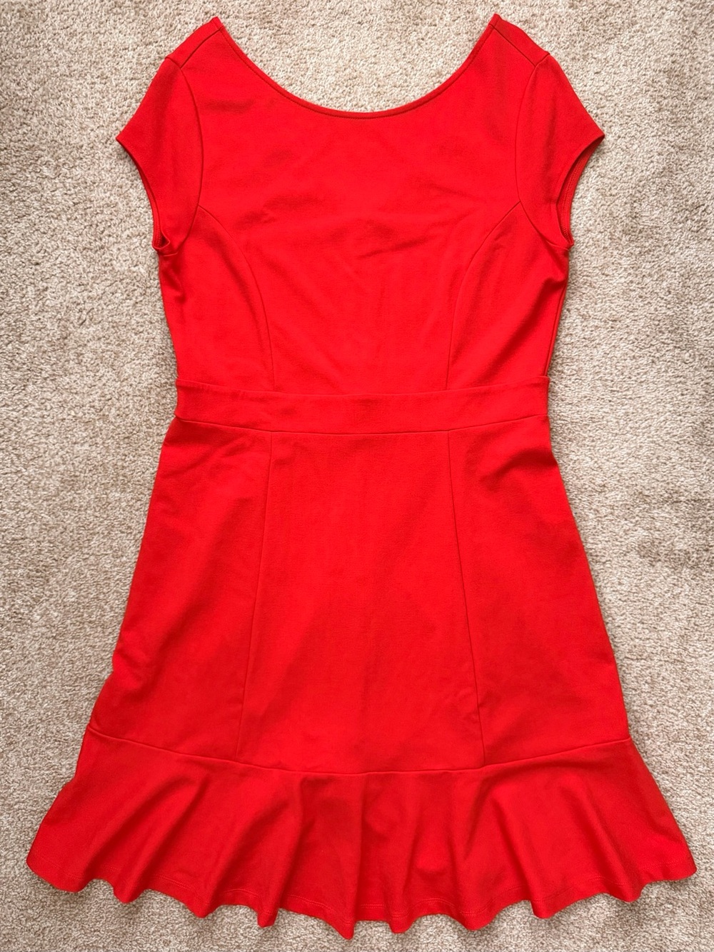 LOFT Ponte Flounce Flair Dress - Picture 3 of 8